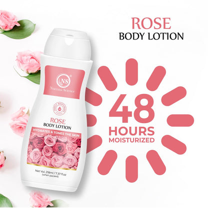 Nuerma Science Rose Body Lotion for Deep Moisturizing, Hydration & Nourishment - 218ml