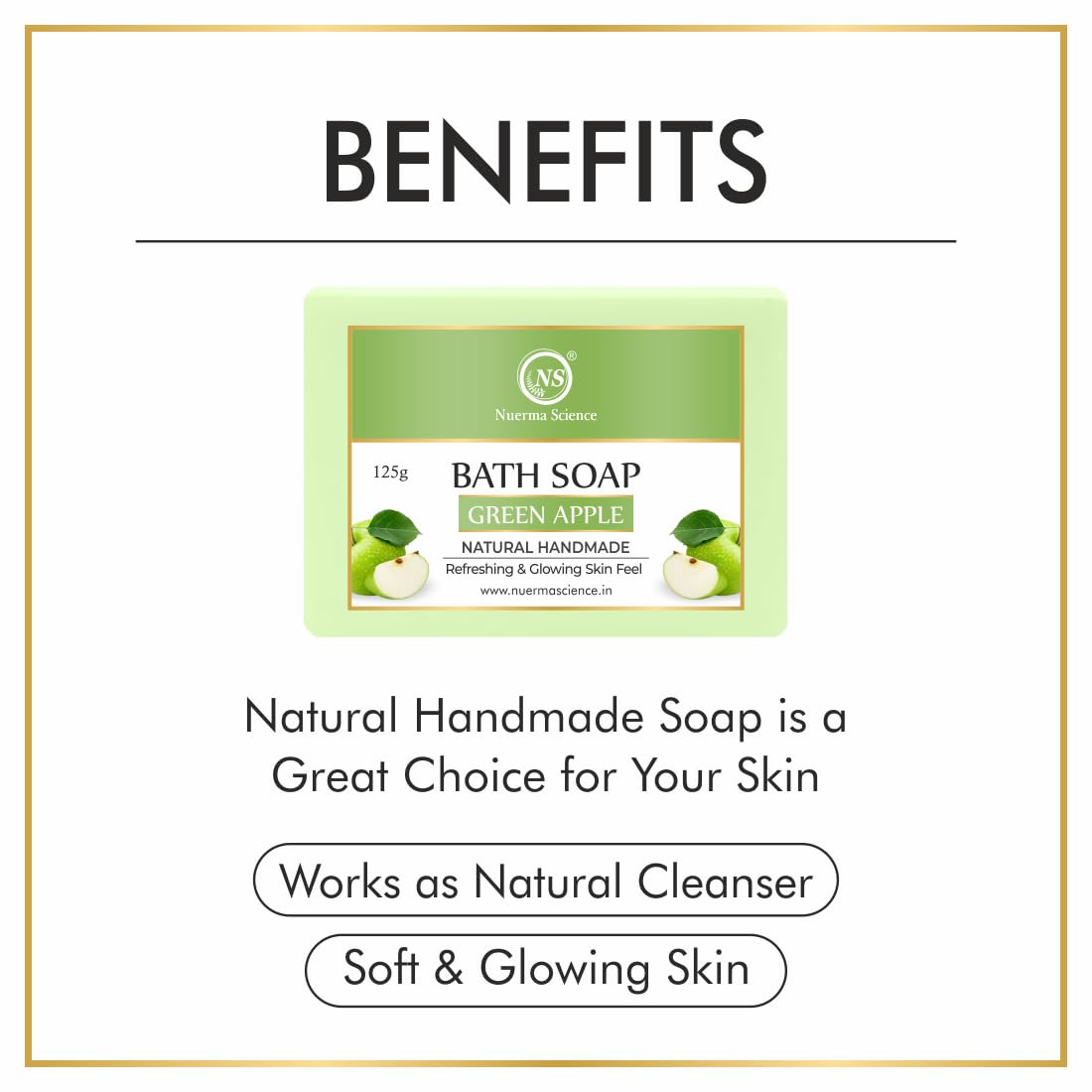Nuerma Science Green Apple Bath Soap | Refreshes & Revitalizes Skin