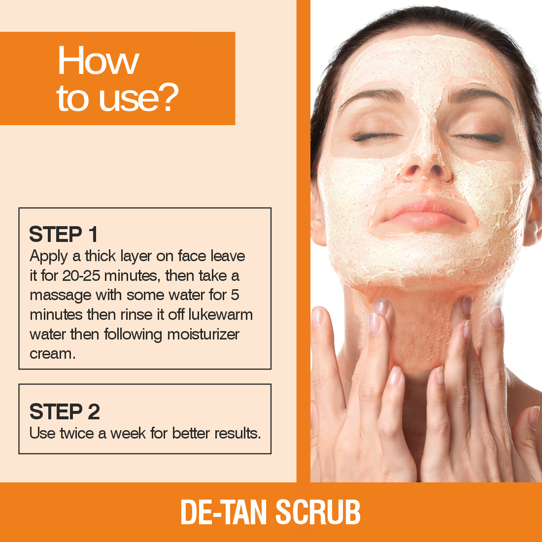 Nuerma Science De-Tan Face Scrub | Removes Blackheads, Whiteheads & Controls Excess Oil - 100gm