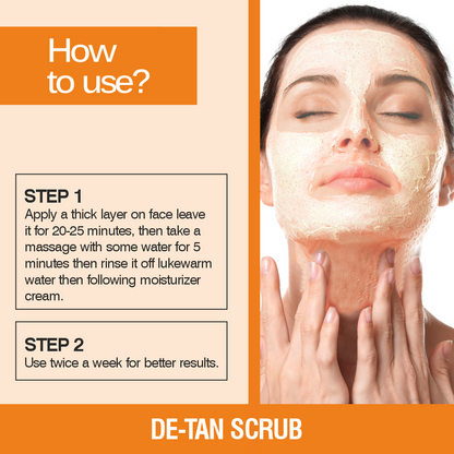 Nuerma Science De-Tan Face Scrub | Removes Blackheads, Whiteheads & Controls Excess Oil - 100gm