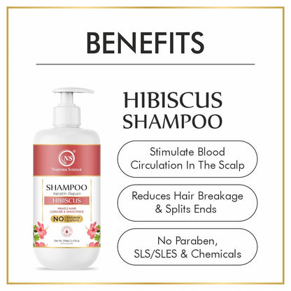 Nuerma Science Hibiscus Hair Shampoo & Conditioner | Hair Fall Control, Shine & Scalp Health | Sulphate & Paraben Free | Pack of 2, 700ml