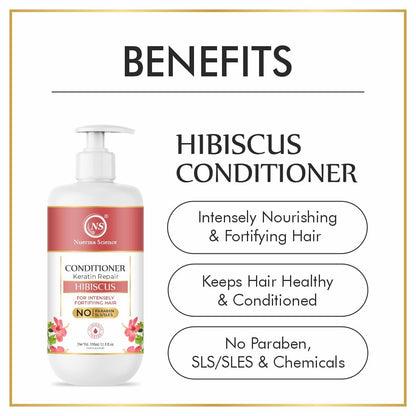 Nuerma Science Hibiscus Hair Shampoo & Conditioner | Hair Fall Control, Shine & Scalp Health | Sulphate & Paraben Free | Pack of 2, 700ml