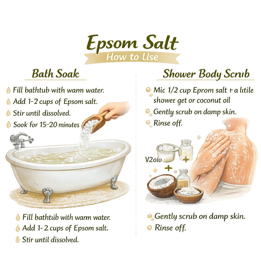 Epsom Salt 1KG – Pure Magnesium Sulfate for Bath, Muscle Relaxation & Foot Soak