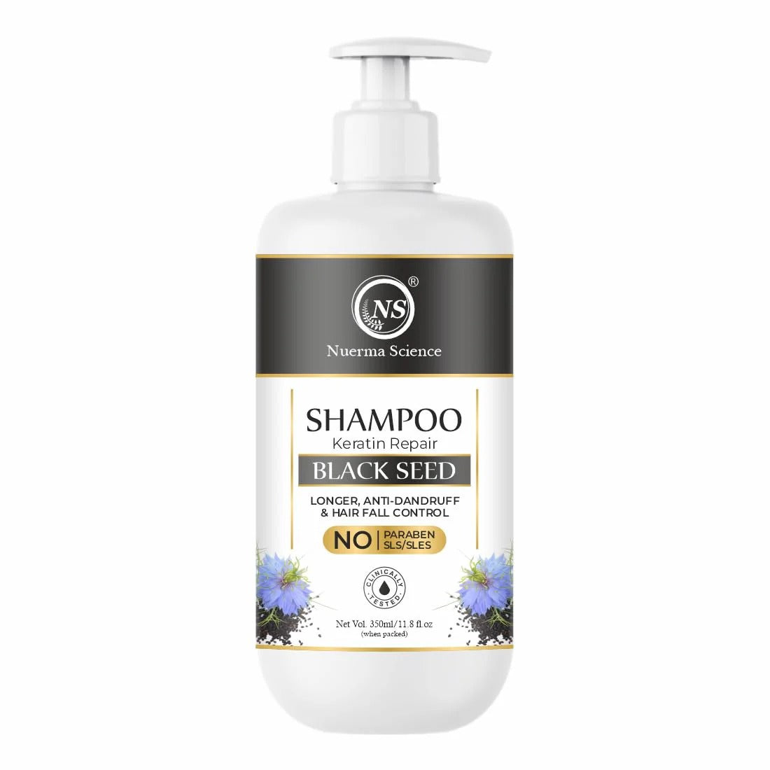 Nuerma Science Black Seed Hair Shampoo & Conditioner | Strengthens Roots, Reduces Hair Fall, Nourishes Scalp | Sulphate & Paraben Free | Pack of 2, 700ml