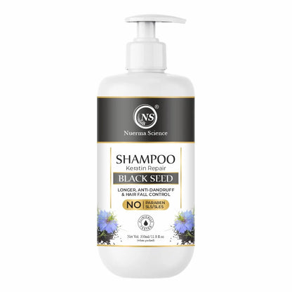 Nuerma Science Black Seed Hair Shampoo & Conditioner | Strengthens Roots, Reduces Hair Fall, Nourishes Scalp | Sulphate & Paraben Free | Pack of 2, 700ml