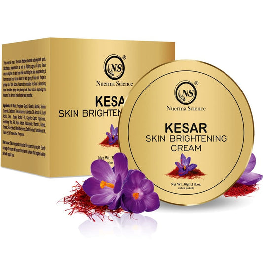 Nuerma Science Kesar Skin Brightening Cream SPF 30 – 50g | Saffron, Vitamin C, Niacinamide, Retinol & Turmeric | Ayurvedic Fairness & Sun Protection