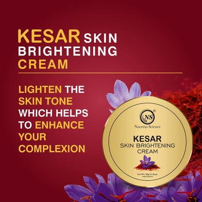 Nuerma Science Kesar Skin Brightening Cream SPF 30 – 50g | Saffron, Vitamin C, Niacinamide, Retinol & Turmeric | Ayurvedic Fairness & Sun Protection