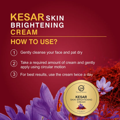 Nuerma Science Kesar Skin Brightening Cream SPF 30 – 50g | Saffron, Vitamin C, Niacinamide, Retinol & Turmeric | Ayurvedic Fairness & Sun Protection