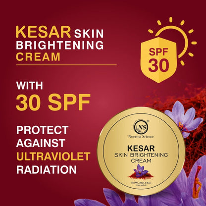 Nuerma Science Kesar Skin Brightening Cream SPF 30 – 50g | Saffron, Vitamin C, Niacinamide, Retinol & Turmeric | Ayurvedic Fairness & Sun Protection