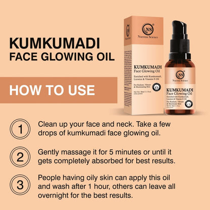 Nuerma Science Kumkumadi Face Oil 30ml | Glowing Skin, Saffron, Rakht Chandan, Mulethi & Vitamin E | Skin Brightening & Anti-Ageing