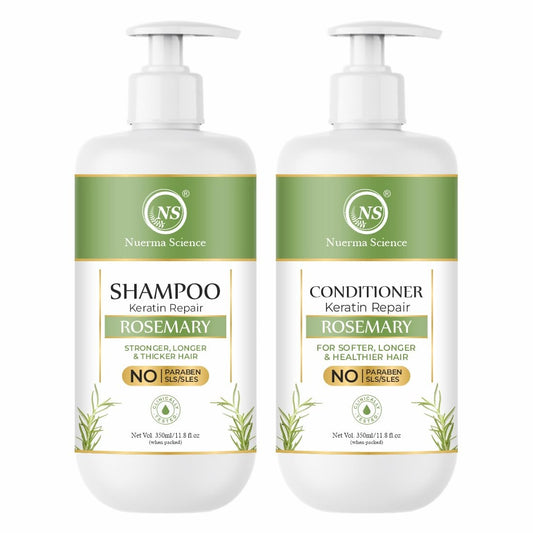 Nuerma Science Rosemary Hair Shampoo & Conditioner | Hair Fall Control & Scalp Refreshing Formula | Stimulates Hair Growth | Sulphate & Paraben Free | Pack of 2, 700ml